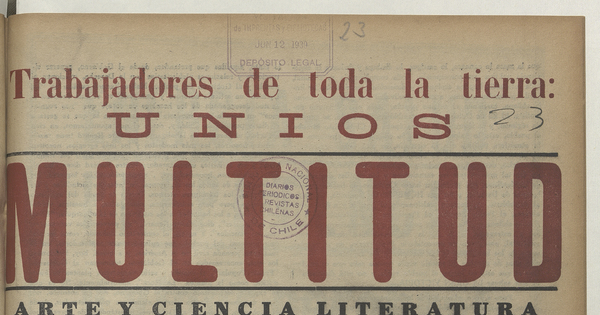 Multitud. Año 1, número 23, 10 de junio de 1939