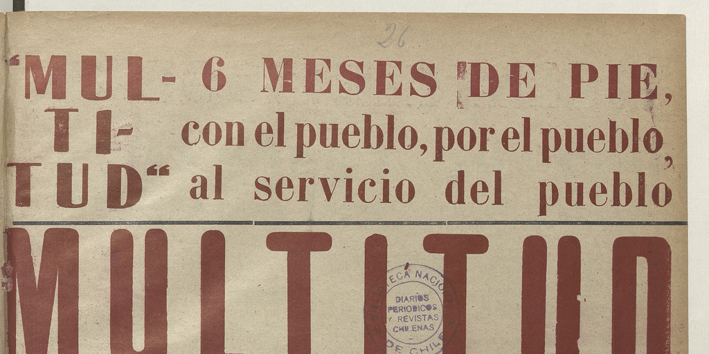 Multitud. Año 1, número 26, 1 de julio de 1939