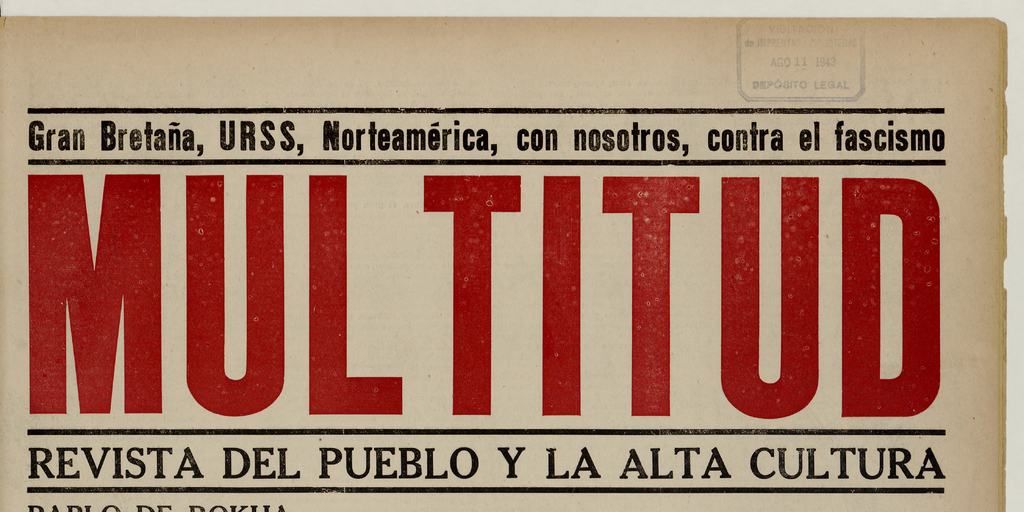 Multitud: año 5, número 41, 7 de agosto de 1943