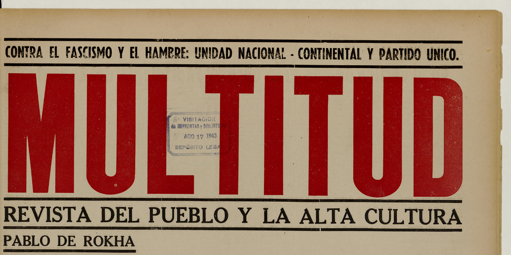 Multitud. Año 5, número 42, 14 de agosto de 1943