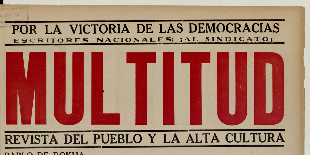 Multitud. Año 5, número 43, 21 de agosto de 1943