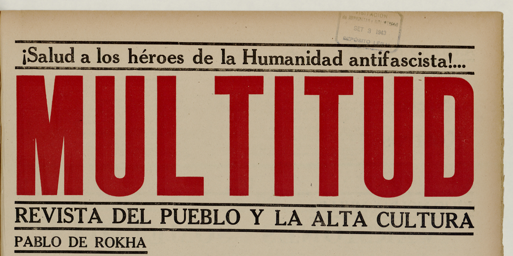 Multitud. Año 5, número 44, 28 de agosto de 1943