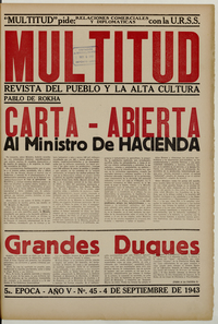 Multitud. Año 5 , número 45, 4 de septiembre de 1943