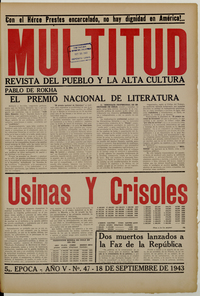 Multitud. Año 5, número 47, 18 de septiembre de 1943