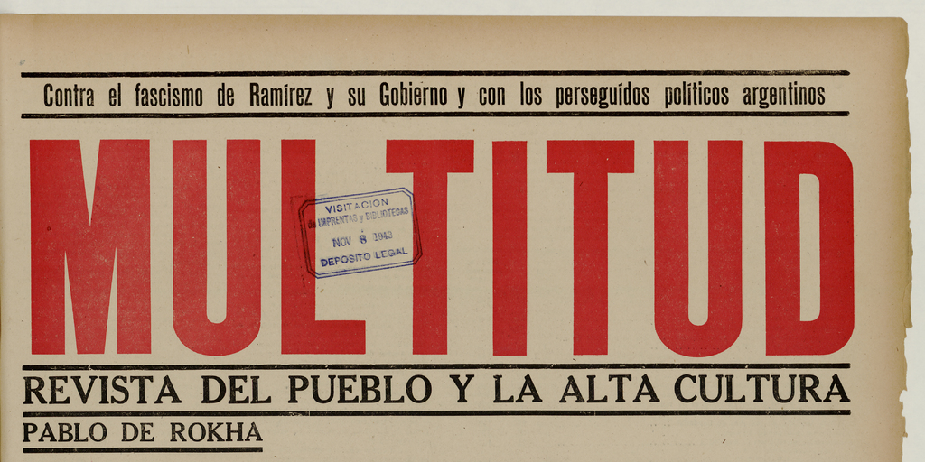 Multitud. Año 5, números 53-54, 6 de noviembre de 1943