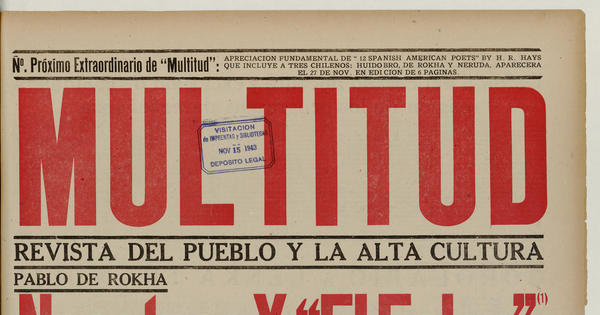 Multitud. Año 5, número 55, 13 de noviembre  de 1943