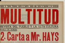 Multitud. Año 6, números 61, 62, 63, 1 de enero de 1944