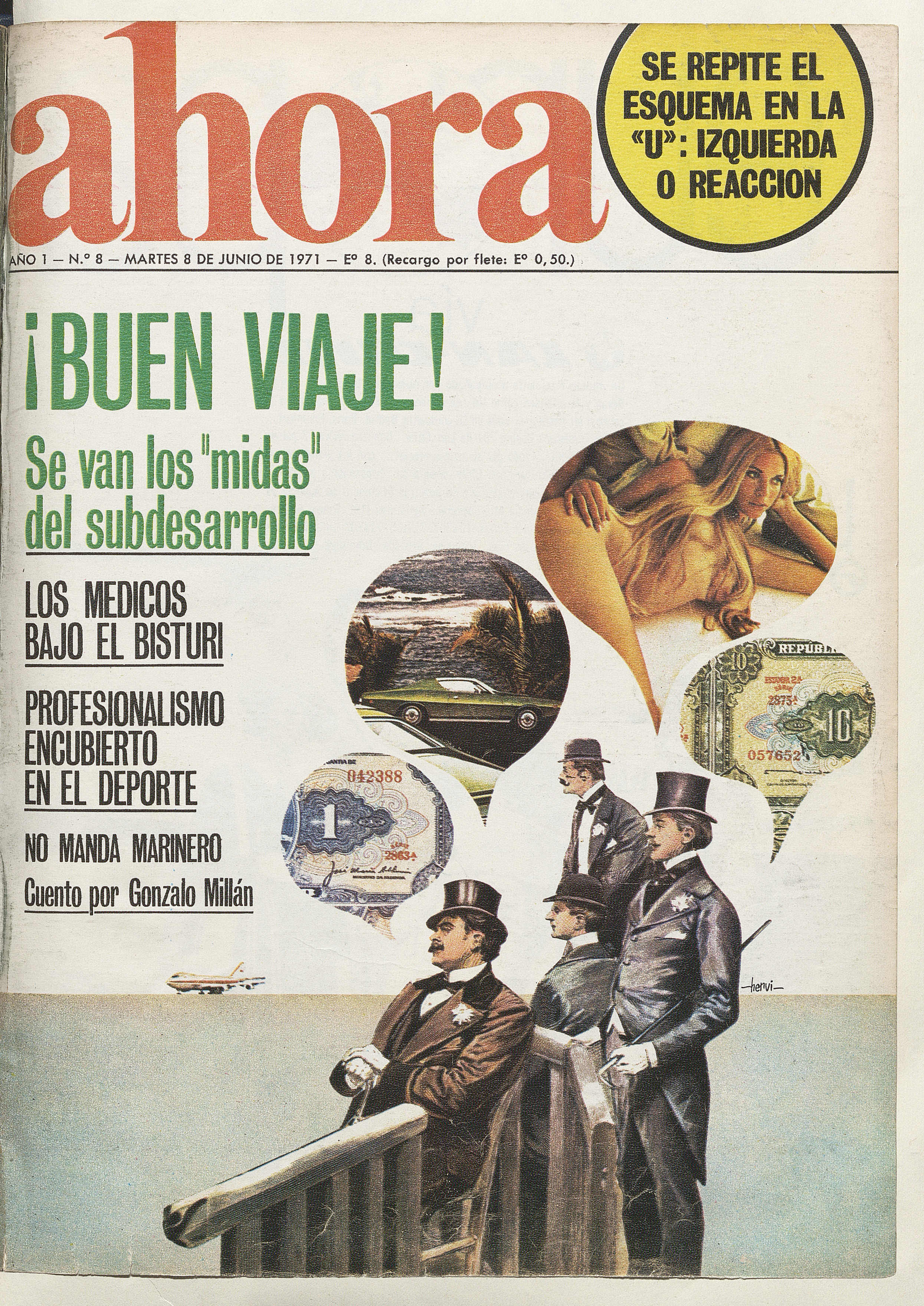 Portada de Ahora. Año 1, número 8, 8 de junio de 1971