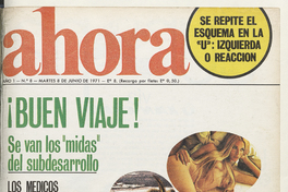 Portada de Ahora. Año 1, número 8, 8 de junio de 1971