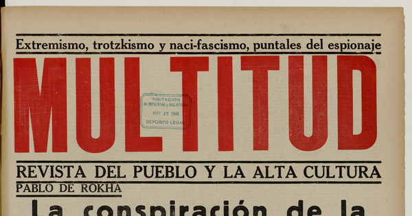 Multitud. Año 5, número 65, marzo de 1944