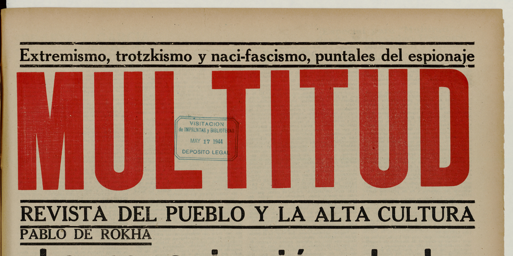 Multitud. Año 5, número 65, marzo de 1944