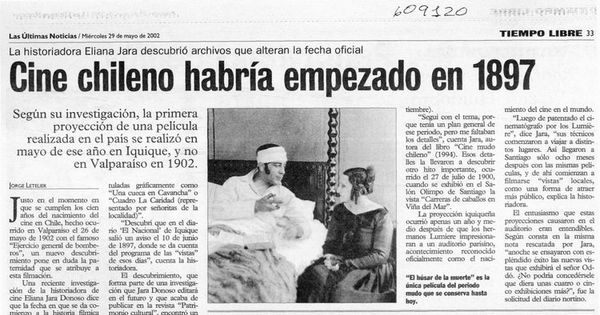 Cine chileno habría empezado en 1897