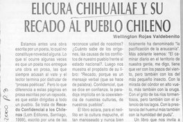 Elicura Chihuailaf y su recado al pueblo chileno