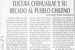 Elicura Chihuailaf y su recado al pueblo chileno