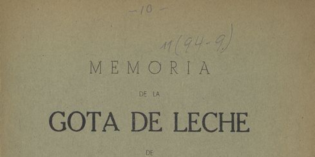 Memoria / Gota de Leche de Rancagua.