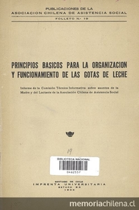 Principios básicos para la organización y funcionamiento de las gotas de leche.