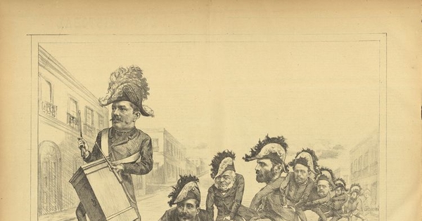 "Ejército opositor: todos jefes, ni un soldado", caricatura publicada en Don Cristóbal, 24-04-1890Digitalizar imagen en:Don Cristóbal. Santiago, 24 de abril de 1890