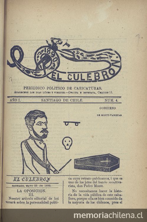 El Culebrón. Santiago, 23 de mayo de 1890