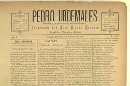 Pedro Urdemales. Santiago, 17 de diciembre de 1890