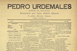 Pedro Urdemales. Santiago, 28 de febrero de 1891