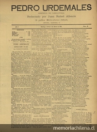 Pedro Urdemales. Santiago, 5 de marzo de 1891