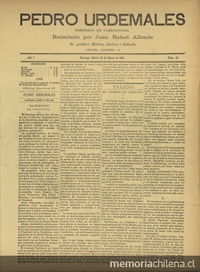 Pedro Urdemales. Santiago, 10 de marzo de 1891