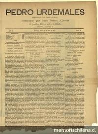  Pedro Urdemales. Santiago, 12 de marzo de 1891