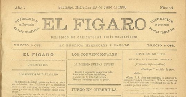 El Fígaro: periódico político-satírico. Santiago, 23 de julio de 1890