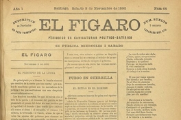 El Fígaro: periódico político-satírico. Santiago, 8 de noviembre de 1890