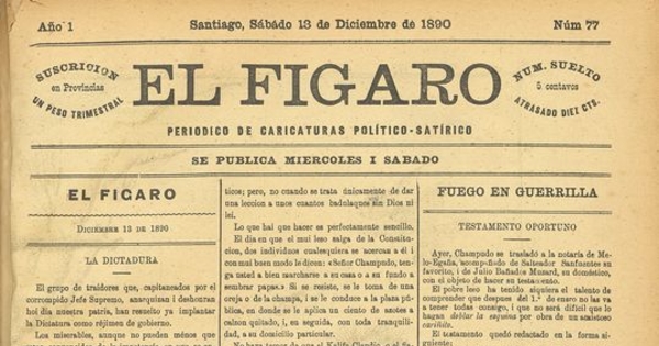 El Fígaro: periódico político-satírico. Santiago, 13 de diciembre de 1890