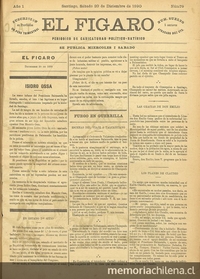 El Fígaro: periódico político-satírico. Santiago, 20 de diciembre de 1890