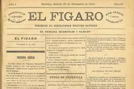 El Fígaro: periódico político-satírico. Santiago, 20 de diciembre de 1890