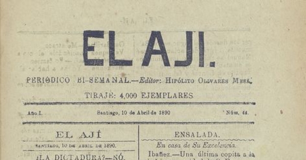 El Ají. Santiago, 10 de abril de 1890