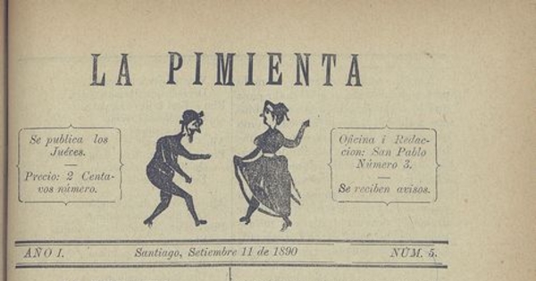 La Pimienta. Santiago, 11 de septiembre de 1890