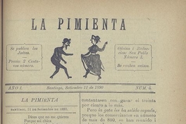 La Pimienta. Santiago, 11 de septiembre de 1890