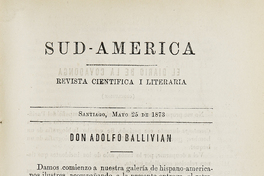 Sud-América. Tomo 1, [10 de junio de 1873]