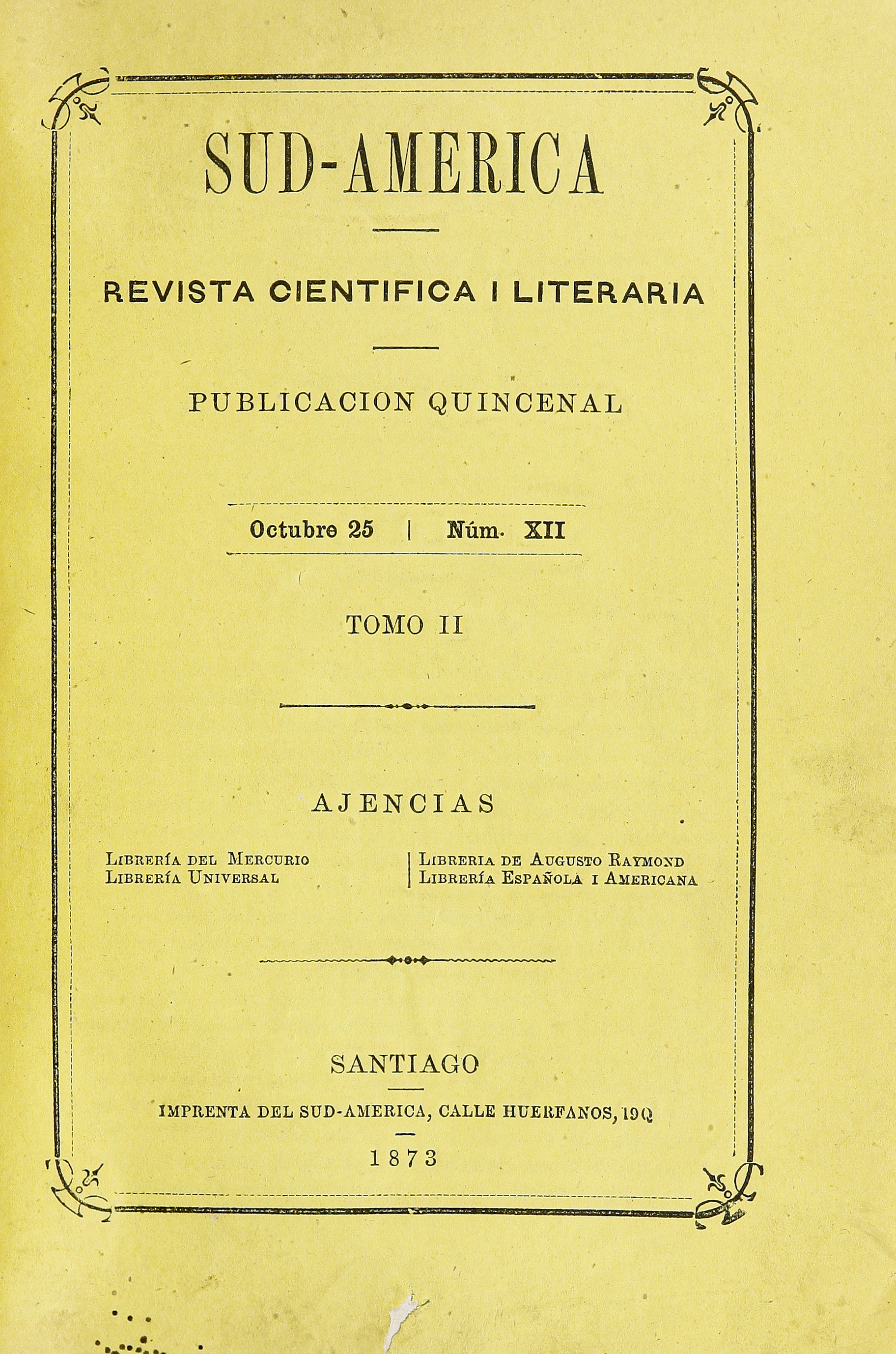 Sud-América. Tomo 2, 25 de octubre de 1873