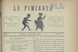 La Pimienta. Santiago, 22 de agosto de 1890