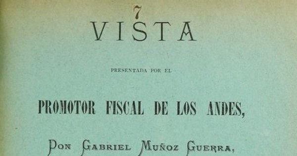 Visita presentada por el promotor fiscal de los Andes en el célebre proceso sobre asesinato de D. Miguel de los Santos Figueroa y otros delitos. Santiago: Impr. de la Revista Católica, 1904.