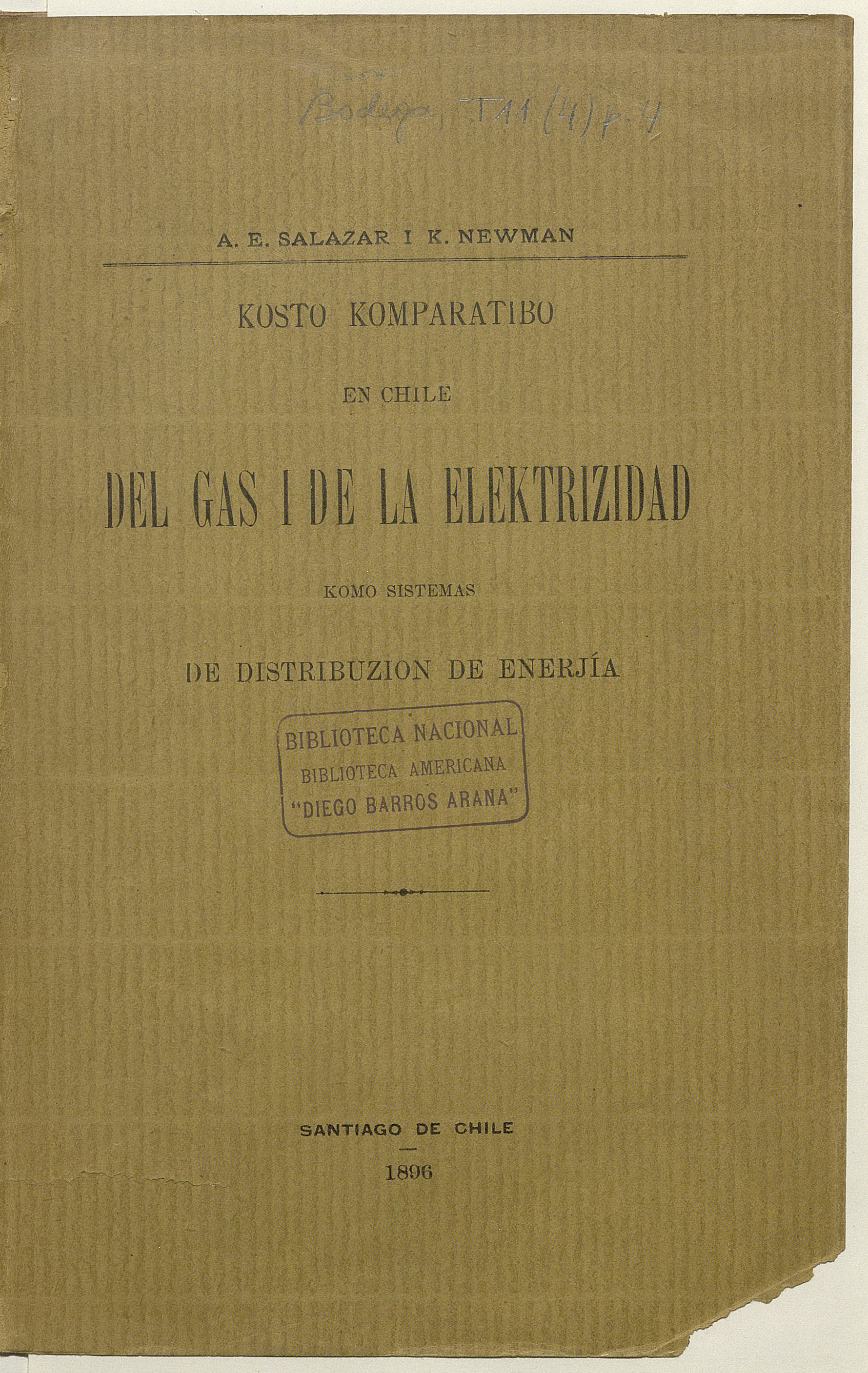 Kosto komparatibo en Chile del gas i de la elektrizidad komo sistemas de distribuzion de enerjía