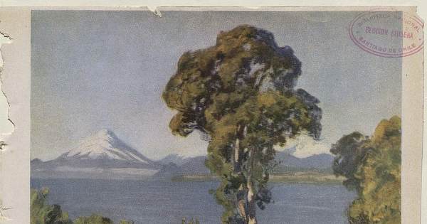 Ilustración del Lago Llanquihue, por Alfredo Araya