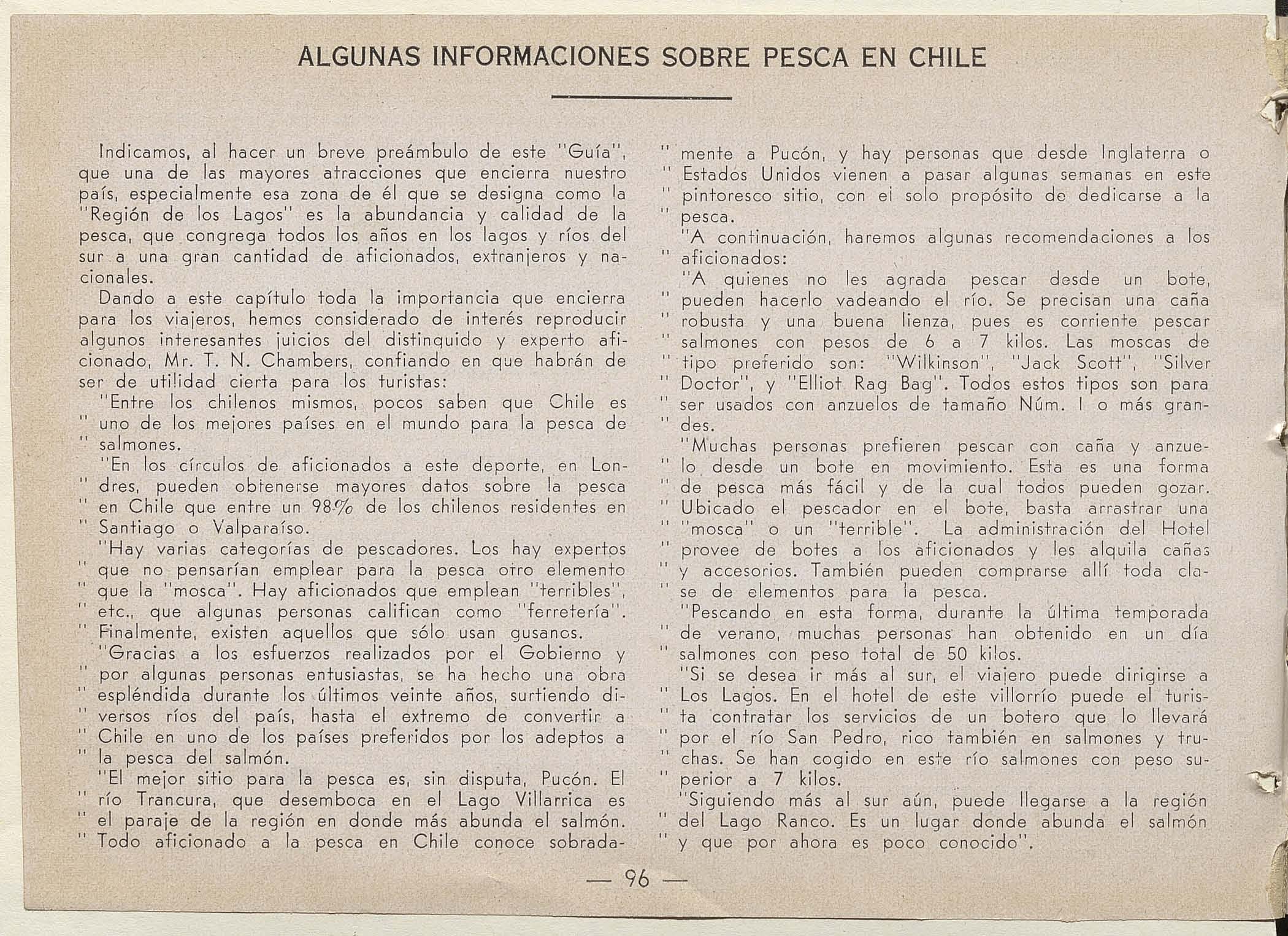 informaciones sobre la pesca en Chile