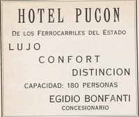 Publicidad del Hotel Pucón