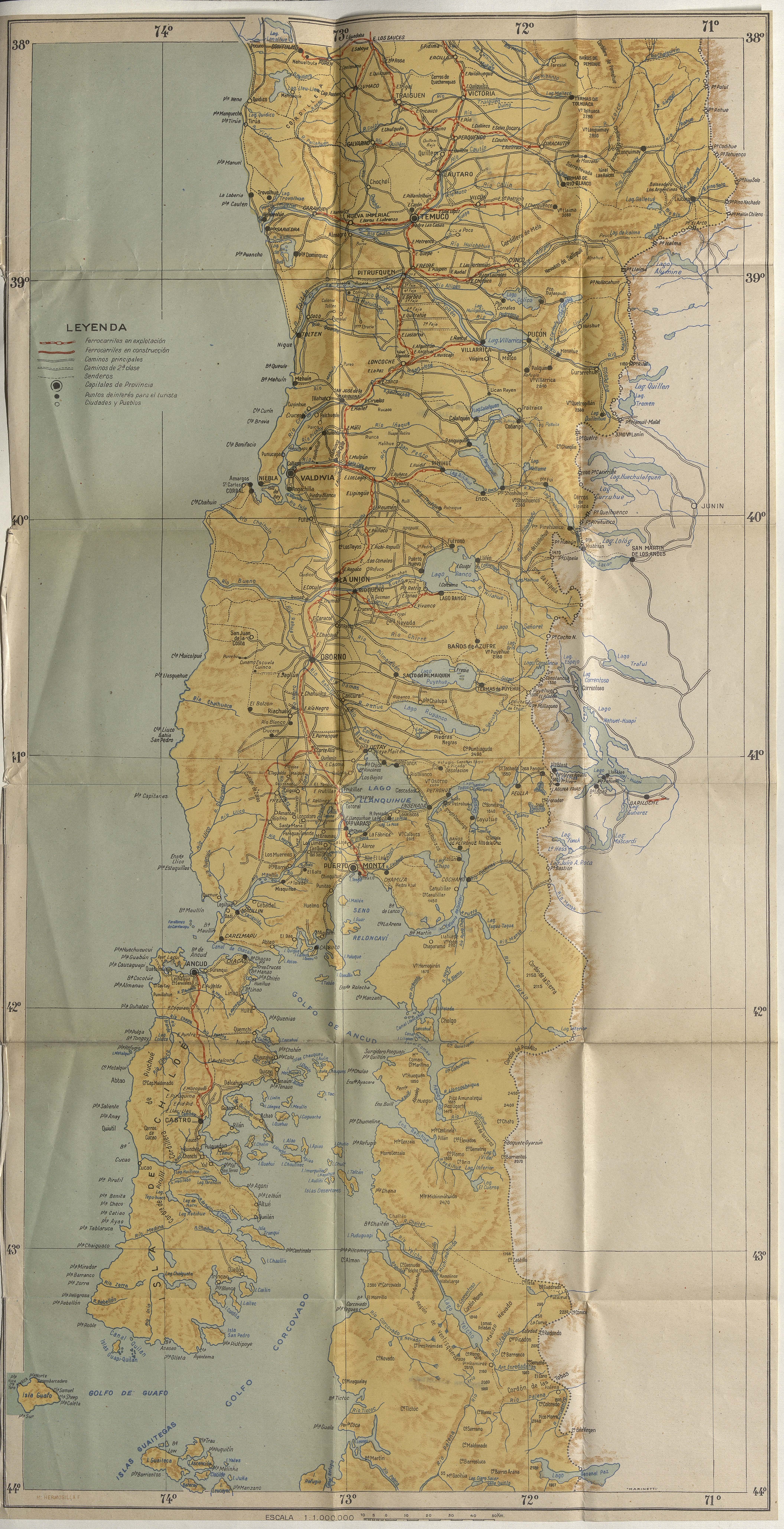 Mapa desde Victoria a Islas Guaitecas