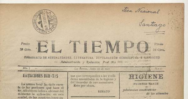 El Tiempo, número 5, 25 de junio de 1927