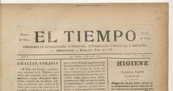 El Tiempo, número 7, 9 de julio de 1927