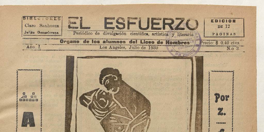 El Esfuerzo, número 3, julio de 1930