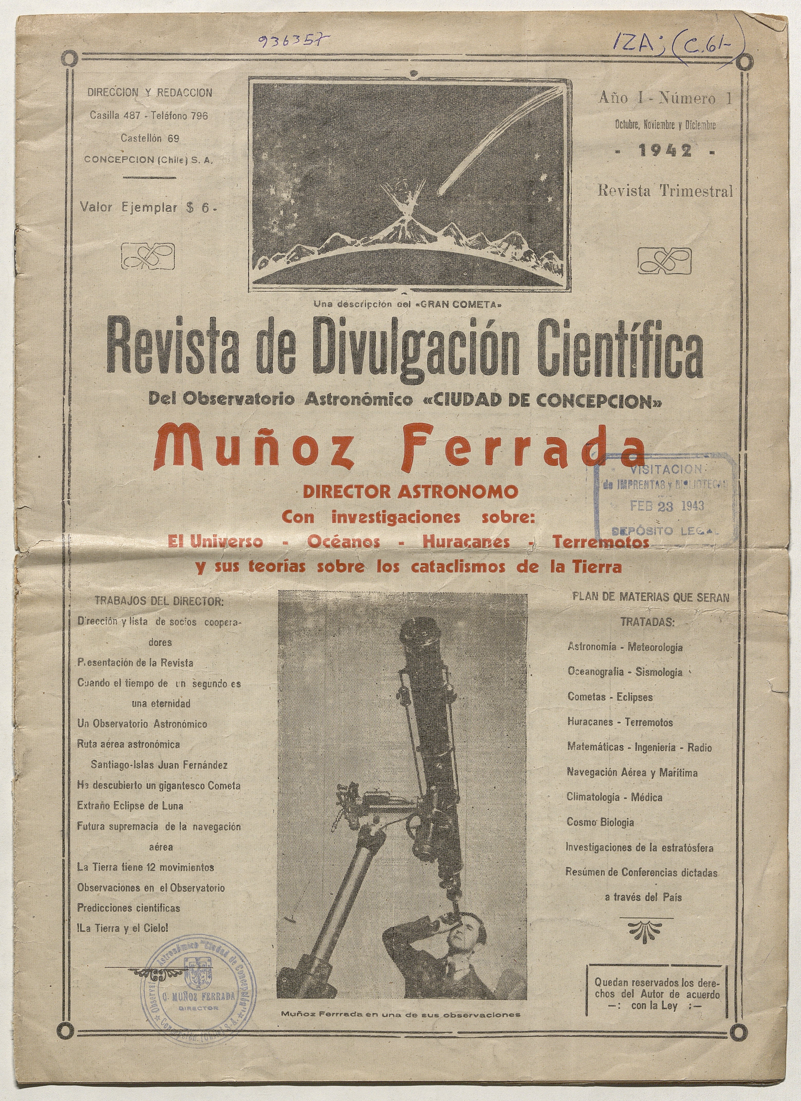 Revista de Divulgación Científica del Observatorio Astronómico “Ciudad de Concepción”