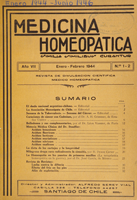 Medicina homeopática, números 1-2, enero-febrero de 1944