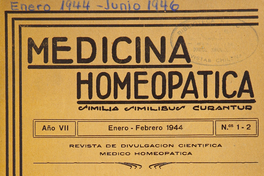 Medicina homeopática, números 1-2, enero-febrero de 1944